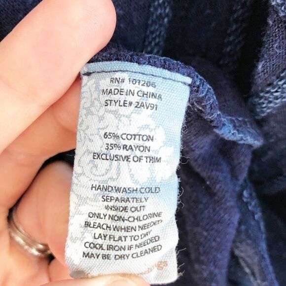 Soft Surroundings Antibes Top Blue Ribbed Textured - Picture 5 of 6